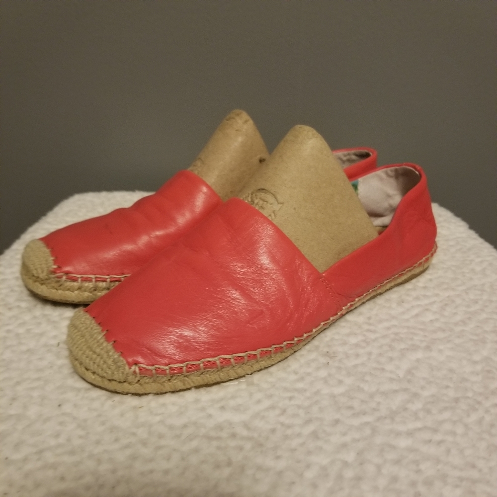 Sam Edelman "Lynn" coral leather espadrilles size 8